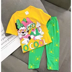 [10-40ký] Bộ thun cotton 4c quần dài áo tay ngắn bé gái size đại