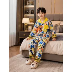 12-45kg A931 Bộ Pijama Bé Trai Thun Lạnh Mềm Mịn Mát Họa Tiết Hoạt Hình Siêu Cưng
