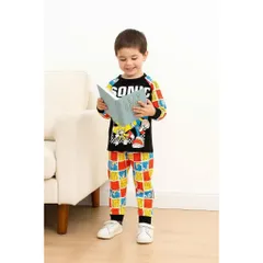 10-43kg H1 Đồ bộ dài tay bé trai size đại chất thun borip in họa tiết hoạt hình mềm đẹp