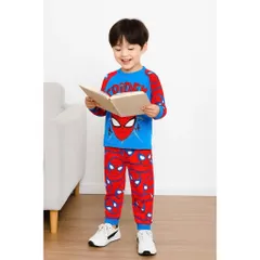 10-43kg H1 Đồ bộ dài tay bé trai size đại chất thun borip in họa tiết hoạt hình mềm đẹp