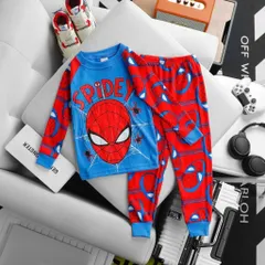 10-43kg H1 Đồ bộ dài tay bé trai size đại chất thun borip in họa tiết hoạt hình mềm đẹp