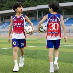 13-49kg A873 Đồ bộ ba lỗ bé trai thun lạnh in họa tiết thể thao hoạt hình mềm đẹp, bộ thể thao bóng đá