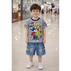 11-45kg A668 BỘ THUN LẠNH 3D BÉ TRAI SIÊU CƯNG- ĐỒ BỘ TRẺ EM