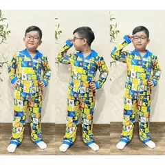 12-45kg A544 Bộ pijama bé trai thun lạnh mềm mịn mát họa tiết hoạt hình đẹp
