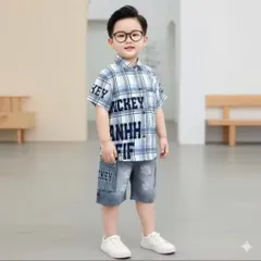11-45kg A580 Bộ thun lạnh bé trai size đại dáng thể thao - Đồ bộ trẻ em