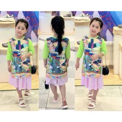10-40kg | Sét áo dài bé gái thun lạnh in 3D cực xinh xắn