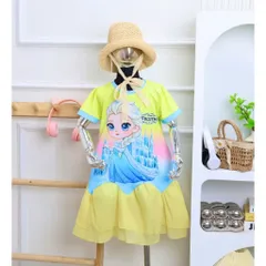 12-45kg A692 Đầm suông thun lạnh phối voan siêu mịn, váy bé gái size đại