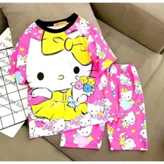 10-40kg Bộ ngố thun lạnh in 3D siêu đẹp cho bé gái size đại, bộ quần áo bé gái