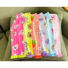 (12-43ký) Bộ dài tay thun lạnh in 3D siêu đẹp cho bé gái, bộ quần áo trẻ em Labubu, Baby Three, Capybara