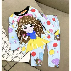 12-45kg Bộ dài tay thun lạnh in 3D siêu đẹp cho bé gái, bộ quần áo bé gái