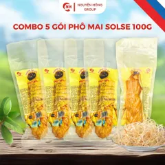 Combo 5 phô mai dây 100g xé sợi hun khói vị mặn Solse Nga snack food ăn vặt cheese