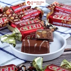 Kẹo socola cten đỏ vị Hạnh Nhân nhập khẩu Nga snack chocolate thơm ngon ăn vặt