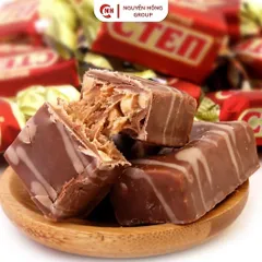 Kẹo socola cten đỏ vị Hạnh Nhân nhập khẩu Nga snack chocolate thơm ngon ăn vặt