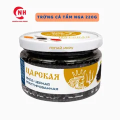 Trứng cá tầm đen đóng hộp thủy tinh 220g Tsar nhập khẩu Nga thơm ngon ăn liền với sushi, salad Food