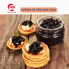 Trứng cá tầm đen đóng hộp thủy tinh 220g Tsar nhập khẩu Nga thơm ngon ăn liền với sushi, salad Food