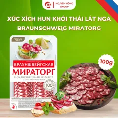Xúc xích hun khói thái lát Nga 100g BraunSchweig Miratorg