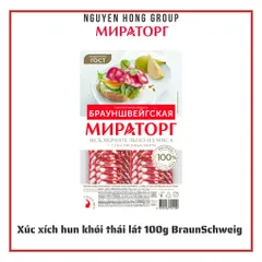 Xúc xích hun khói thái lát Nga 100g BraunSchweig Miratorg