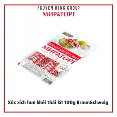 Xúc xích hun khói thái lát Nga 100g BraunSchweig Miratorg