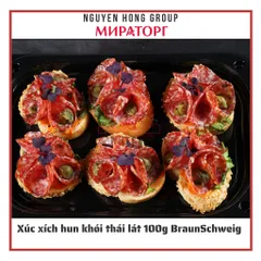 Xúc xích hun khói thái lát Nga 100g BraunSchweig Miratorg