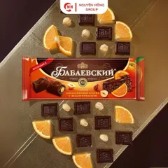 Kẹo socola babaevsky nhân cam và hạt phỉ 165g nhập khẩu Nga thơm ngon chocolate snack ăn vặt
