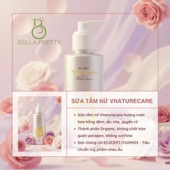 Sữa tắm nữ VNATURECARE WOMEN SHOWER 190ml - Làm sạch dịu nhẹ, dưỡng ẩm, chiết xuất rau má & vitamin E, không paraben, sulfate