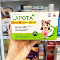 LAPOTA Siro bổ trợ đường hô hấp 20 gói x 5ml hỗ trợ giảm ho và đau họng
