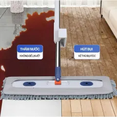 Cây Lau Nhà Tự Vắt Bông San Hô 45cm, Chổi Lau Nhà Tự Vắt Xoay 360 Độ Sợi Microfiber Siêu Thấm  -