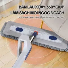 Cây Lau Nhà Tự Vắt Bông San Hô 45cm, Chổi Lau Nhà Tự Vắt Xoay 360 Độ Sợi Microfiber Siêu Thấm  -