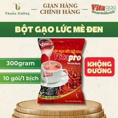 Bột Gạo Lức Mè Đen Vitapro Không Đường Thùng 20 Bịch - Ngũ Cốc Dinh Dưỡng Ăn Kiêng Eat Clean