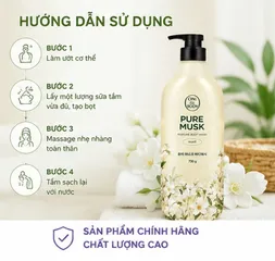Sữa Tắm On The Body Hương Pure Musk Chai 730ml [hàng nhập khẩu full vat]