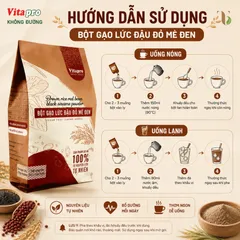 Bột Gạo Lức Đậu Đỏ Mè Đen Vitapro Không Đường Thùng 20 Bịch - Ngũ Cốc Dinh Dưỡng Ăn Kiêng Eat Clean