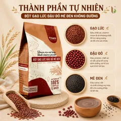 Bột Gạo Lức Đậu Đỏ Mè Đen Vitapro Không Đường Thùng 20 Bịch - Ngũ Cốc Dinh Dưỡng Ăn Kiêng Eat Clean