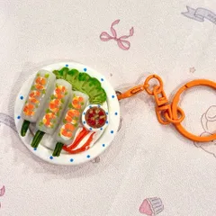 Móc khoá Gỏi cuốn tôm thịt - món ăn Việt Nam