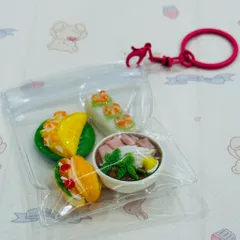 Móc khoá Set món ăn Việt Nam - Gỏi cuốn - Phở bò - Bánh mì - Bánh xèo - Đậm chất Việt