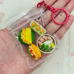 Móc khoá Set món ăn Việt Nam - Gỏi cuốn - Phở bò - Bánh mì - Bánh xèo - Đậm chất Việt