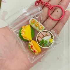 Móc khoá Set món ăn Việt Nam - Gỏi cuốn - Phở bò - Bánh mì - Bánh xèo - Đậm chất Việt