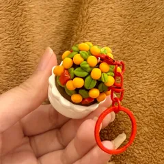 Móc khoá - Mô hình Chậu quất Tết - Vietnamese Tet - Kumquat Tree