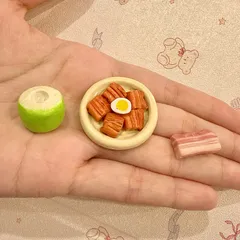 Mô hình set thịt kho nước dừa minifood nhà búp bê