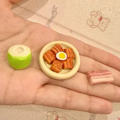 Mô hình set thịt kho nước dừa minifood nhà búp bê