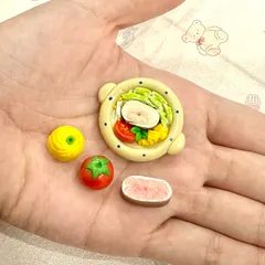 Mô hình set canh chua cá lóc nhà búp bê mini