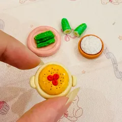 Mô hình nhà búp bê set mắm chưng minifood