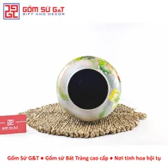 Lọ Hoa Gốm Bát Tràng Vuốt Tay Vẽ Sen Chuồn Dáng Thạp – Bình Cắm Hoa Thủ Công Trang Trí Decor