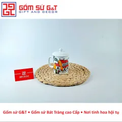 Cốc C kèm nắp vẽ cảnh Hà Nội Gốm Sứ G&T
