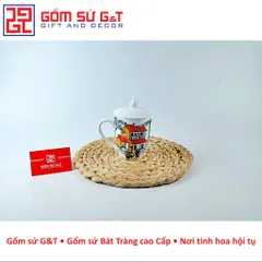 Cốc thóp vẽ cảnh Hà Nội Gốm Sứ G&T