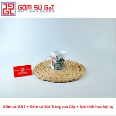Cốc C kèm nắp vẽ cảnh Hà Nội Gốm Sứ G&T