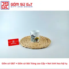Cốc C kèm nắp vẽ cảnh Hà Nội Gốm Sứ G&T