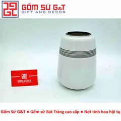 Lọ hoa trang trí dang đu đủ kẻ sọc ngang Gốm Sứ G&T