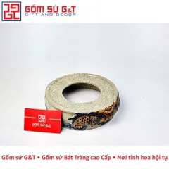 Chân bát hương men đắp rồng nổi Gốm Sứ G&T