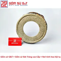 Chân bát hương men đắp rồng nổi Gốm Sứ G&T