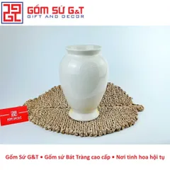 Lọ hoa trang trí dáng đùi dế vẽ cúc họa mi Gốm Sứ G&T